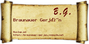 Braunauer Gerjén névjegykártya